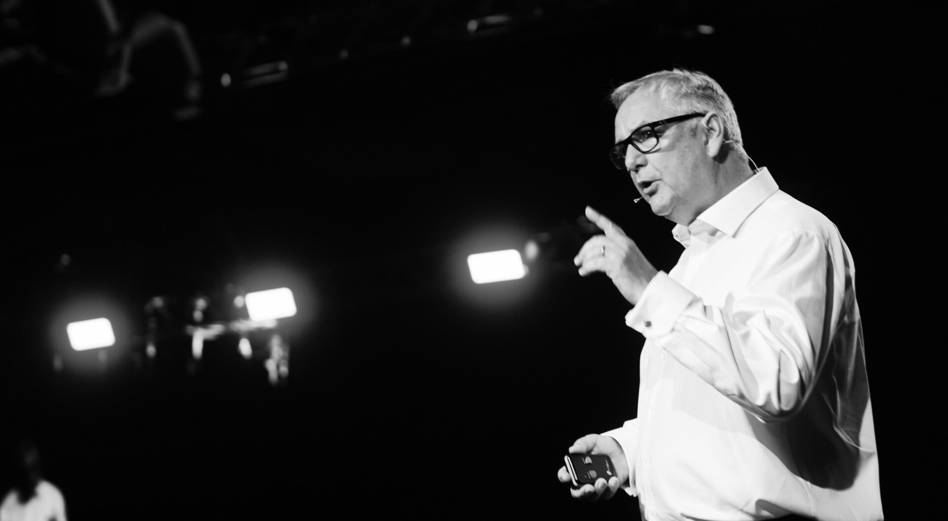 Jerry Marwood speaking at a conference